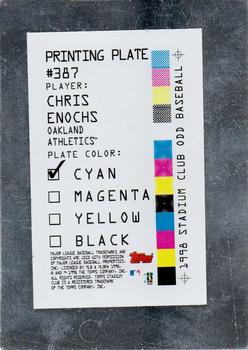 1998 Stadium Club - Printing Plates Cyan #387 Chris Enochs Back