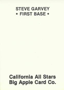 1986 Big Apple California All Stars (Unlicensed) #9 Steve Garvey Back
