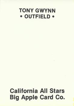 1986 Big Apple California All Stars (Unlicensed) #10 Tony Gwynn Back