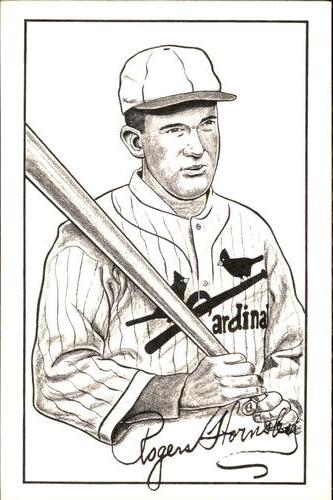 1973 TCMA Autographs and Drawings Postcards #4 Rogers Hornsby Front