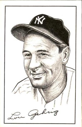 1973 TCMA Autographs and Drawings Postcards #10 Lou Gehrig Front