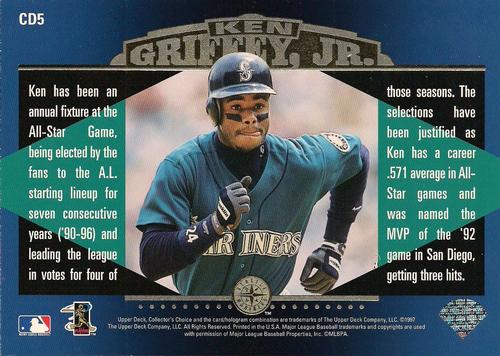 1997 Upper Deck Clearly Dominant 5x7 #CD5 Ken Griffey, Jr. Back