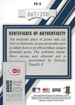 2004 Playoff Honors - Players Collection Jersey Blue #PC-2 Adam Dunn Back