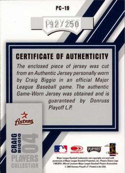 2004 Playoff Honors - Players Collection Jersey Blue #PC-19 Craig Biggio Back