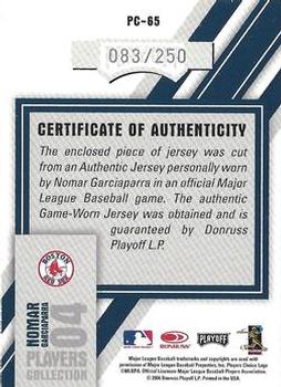 2004 Playoff Honors - Players Collection Jersey Blue #PC-65 Nomar Garciaparra Back