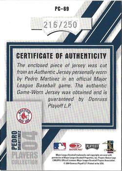 2004 Playoff Honors - Players Collection Jersey Blue #PC-69 Pedro Martinez Back