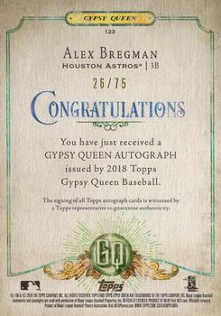 2018 Topps Gypsy Queen - Base Jackie Robinson Day Variation Autographs #123 Alex Bregman Back