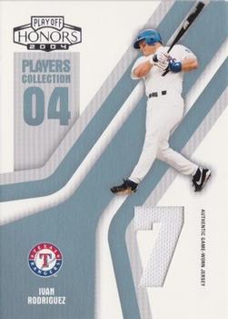 2004 Playoff Honors - Players Collection Jersey Platinum Number #PC-38 Ivan Rodriguez Front
