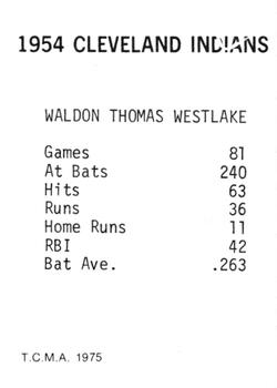 1975 TCMA 1954 Cleveland Indians #NNO Wally Westlake Back