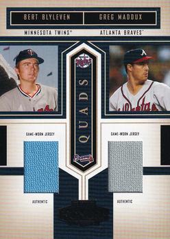 2004 Playoff Honors - Quad Material #Q-22 Mike Mussina / Greg Maddux / Jack Morris / Bert Blyleven Front