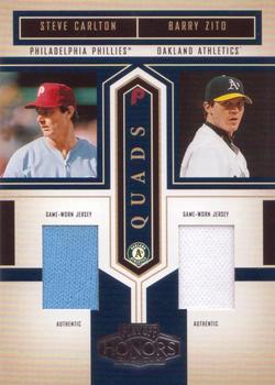 2004 Playoff Honors - Quad Material #Q-23 Steve Carlton / Tom Glavine / Barry Zito / Andy Pettitte Front