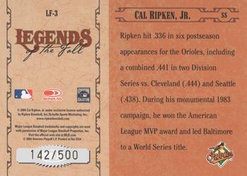 2004 Donruss World Series - Legends of the Fall #LF-3 Cal Ripken Jr. Back