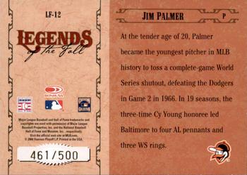 2004 Donruss World Series - Legends of the Fall #LF-12 Jim Palmer Back