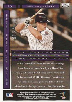 2004 Playoff Honors - Signature Silver #13 Shea Hillenbrand Back