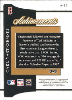 2004 Playoff Prestige - Achievements #A-11 Carl Yastrzemski Back