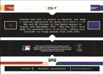 2004 Playoff Prestige - Changing Stripes #CS-7 Randy Johnson Back