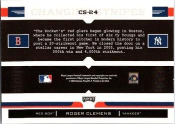 2004 Playoff Prestige - Changing Stripes #CS-24 Roger Clemens  Back