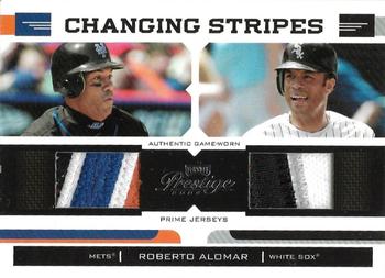 2004 Playoff Prestige - Changing Stripes Dual Jersey Prime #CS-22 Roberto Alomar  Front