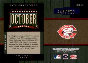 2004 Donruss World Series - October Heroes #OH-5 Dave Concepcion Back