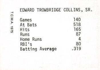 1975 TCMA 1919 Chicago White Sox #NNO Eddie Collins Back