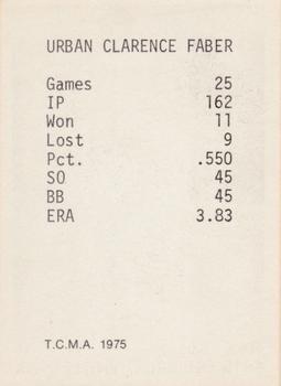 1975 TCMA 1919 Chicago White Sox #NNO Red Faber Back