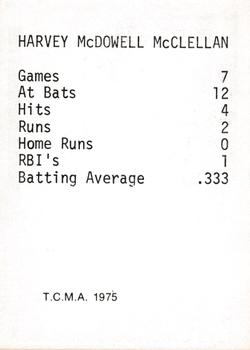 1975 TCMA 1919 Chicago White Sox #NNO Hervey McClellan Back