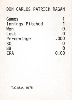 1975 TCMA 1919 Chicago White Sox #NNO Pat Ragan Back