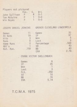 1975 TCMA 1919 Chicago White Sox #NNO Frank Shellenback / Grover Lowdermilk Back