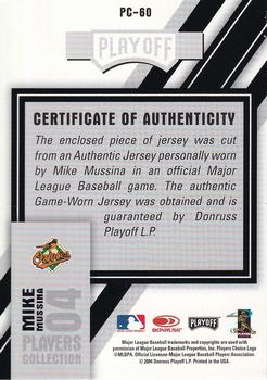 2004 Playoff Prestige - Players Collection Jersey #PC-60 Mike Mussina Back