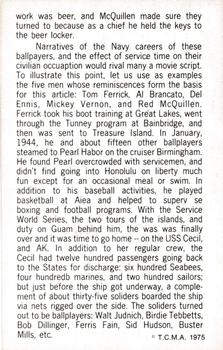 1975 TCMA Guam WW2 #11 Mike Budnick Back
