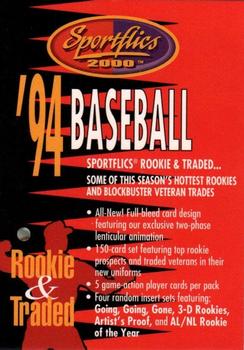1994 Sportflics 2000 Rookie & Traded - Samples #NNO Title Card Front