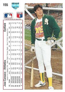 1991 Upper Deck #155 Jose Canseco Back