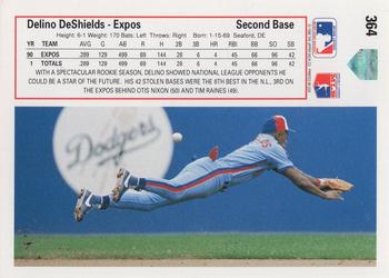 1991 Upper Deck #364 Delino DeShields Back