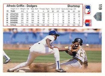 1991 Upper Deck #119 Alfredo Griffin Back