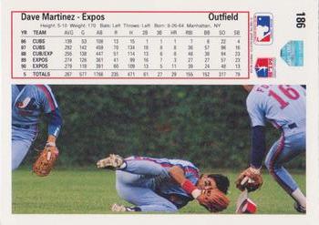 1991 Upper Deck #186 Dave Martinez Back