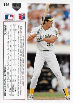 1991 Upper Deck #146 Ozzie Canseco Back