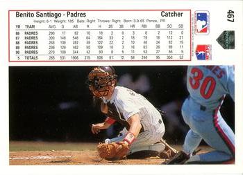 1991 Upper Deck #467 Benito Santiago Back