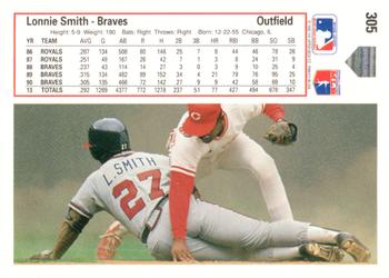1991 Upper Deck #305 Lonnie Smith Back