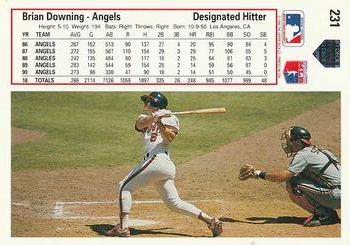 1991 Upper Deck #231 Brian Downing Back