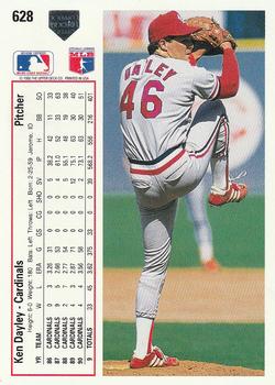 1991 Upper Deck #628 Ken Dayley Back