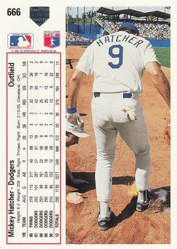 1991 Upper Deck #666 Mickey Hatcher Back