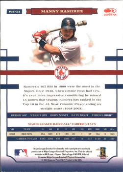 2004 Donruss World Series #WS-31 Manny Ramirez Back