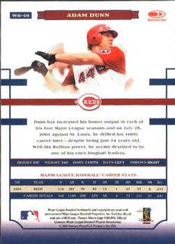 2004 Donruss World Series #WS-49 Adam Dunn Back