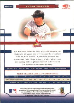 2004 Donruss World Series #WS-63 Larry Walker Back