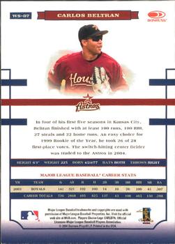2004 Donruss World Series #WS-87 Carlos Beltran Back