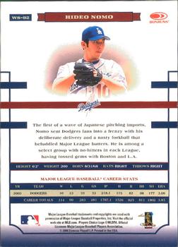 2004 Donruss World Series #WS-92 Hideo Nomo Back