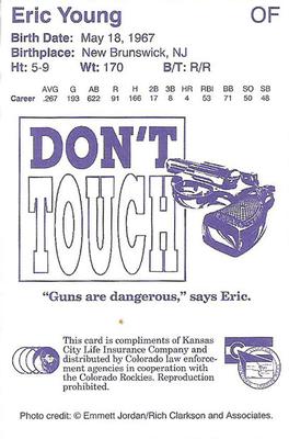 1994 Colorado Rockies Police #NNO Eric Young Back