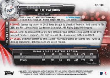 2017 Bowman - Chrome Prospects Mojo #BCP30 Willie Calhoun Back