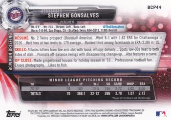 2017 Bowman - Chrome Prospects Mojo #BCP44 Stephen Gonsalves Back