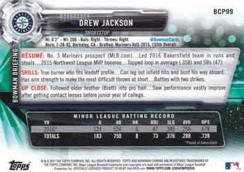 2017 Bowman - Chrome Prospects Mojo #BCP99 Drew Jackson Back